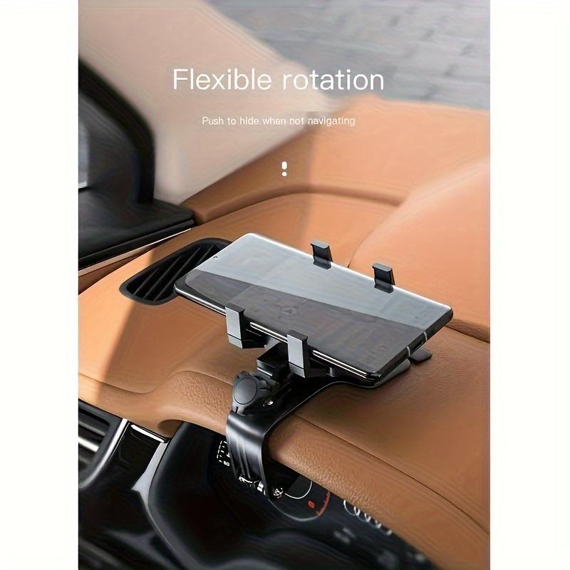 1Pc 360° Rotatable Car Mobile Phone Holder - Dashboard Navigation Mount with Parking Number Plate