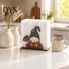 Decorative Tissue Storage for Countertop Thanksgiving Solid Wood Napkin Holder, Fall Harvest Gnome Scarecrow Turkey Table Decor Dispenser, Waterproof