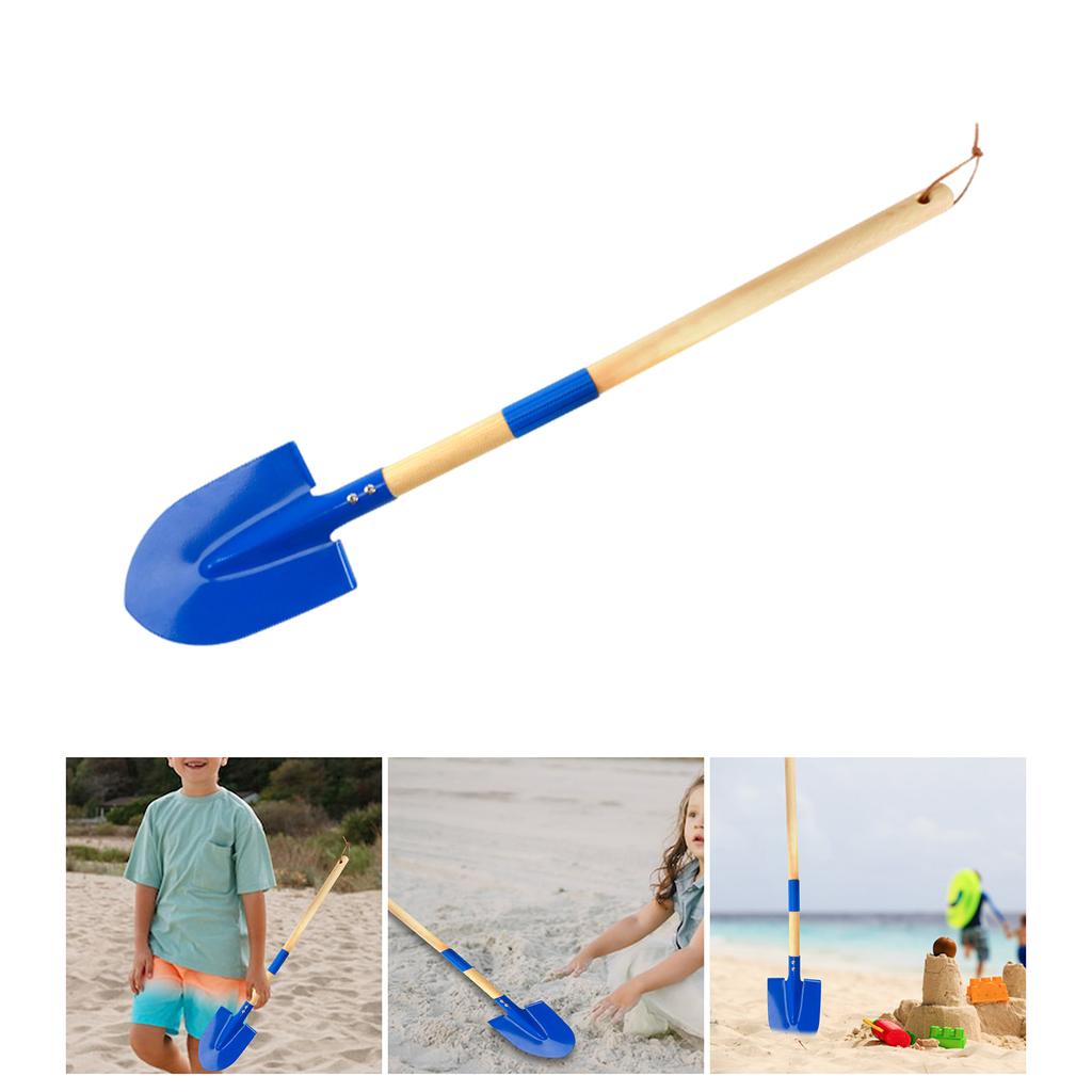 Metal Beach Shovel For Kids Digging 27 Inches Long Toddler Spade Sand Tool Birthday Gifts Baby Sand Toy With Wood Handle