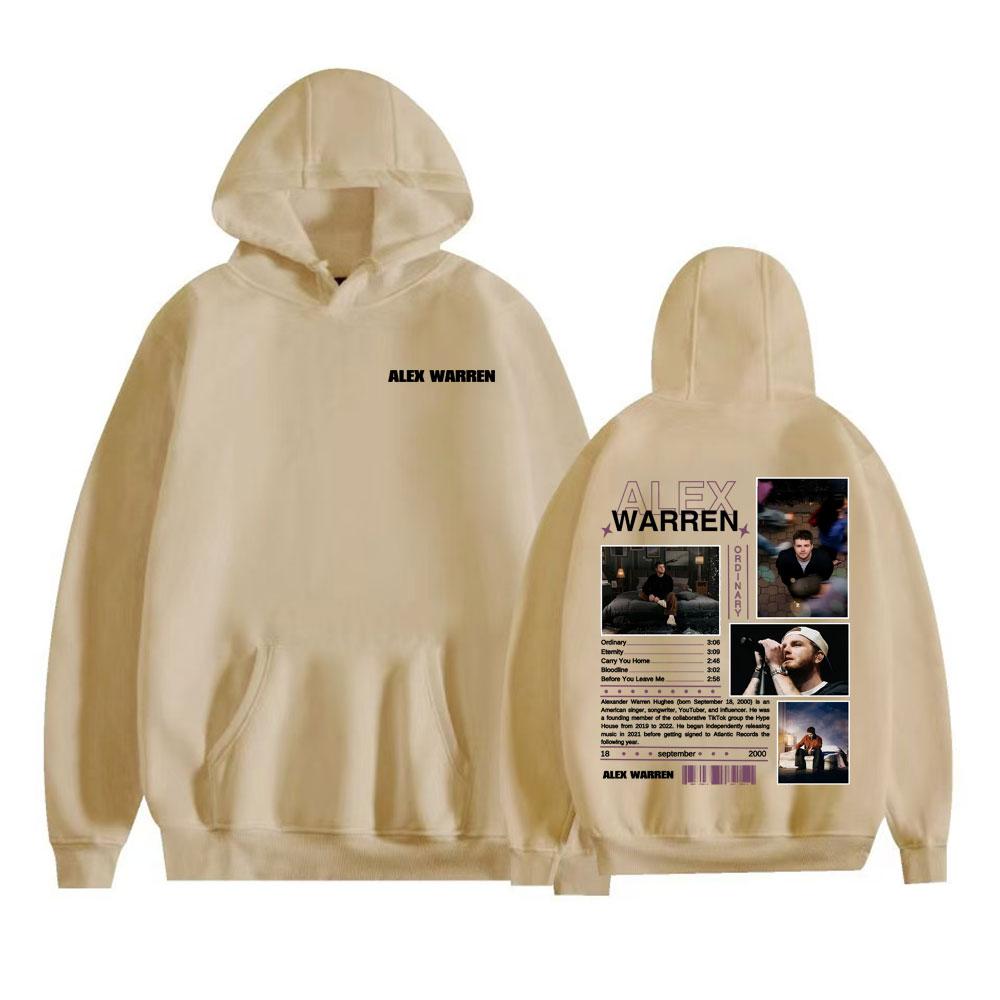 Rapper Alex Warren Ordinary Album Tour Hoodies Men's Clothing High Street Hip Hop Punk Sweatshirt Casual Fleece Oversized Hoodie