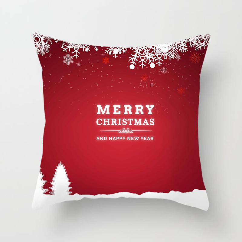 Merry Christmas Printed Green Pillowcase  Style Cushion Cover Home Sofa Decor Throw