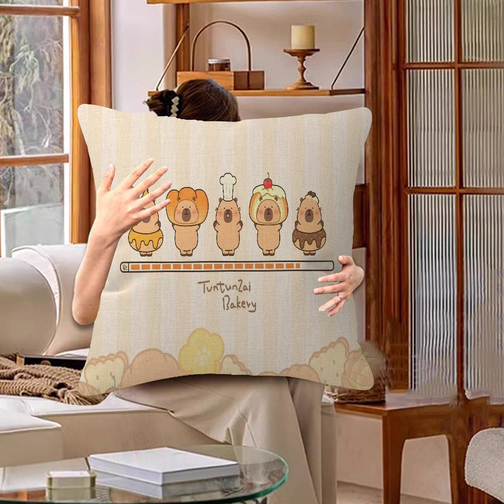 Cute Capybara Cushion Cover Pillow Cover Decor Pillowcase Printed Cushion Case For Couch