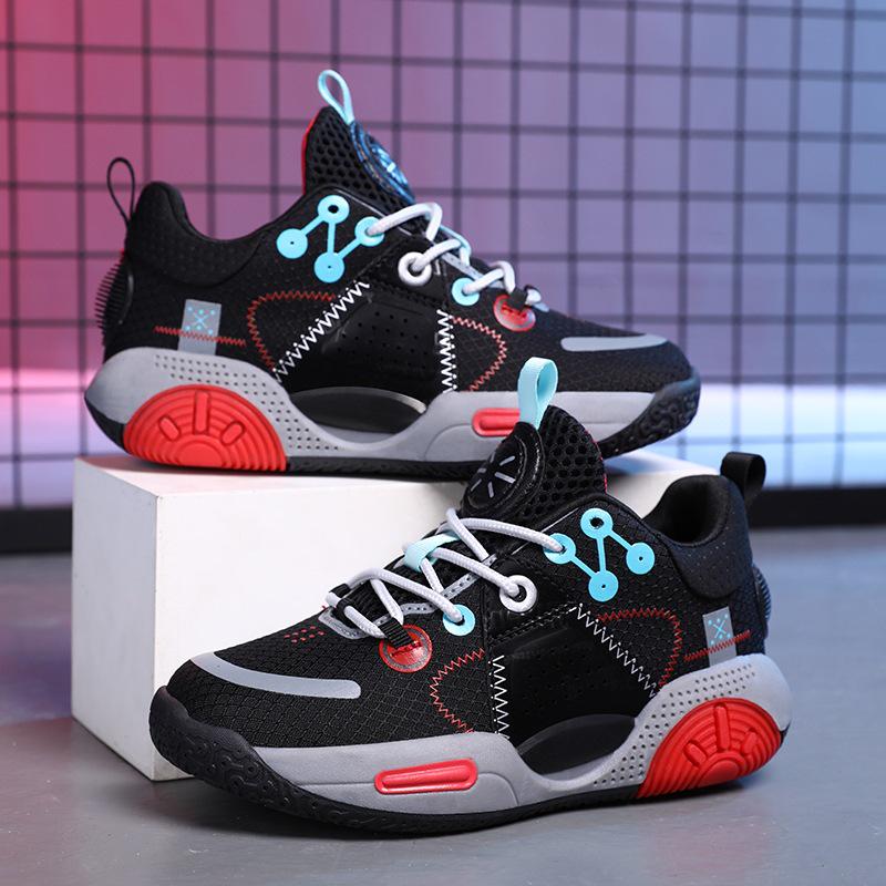 Atmungsaktive Sportschuhe für Jungen, Herbst 2025, Rutschfest, Langlebige Basketballschuhe, Geruchshemmend, Geräuschreduzierendes Design für Mittel- und ältere Kinder