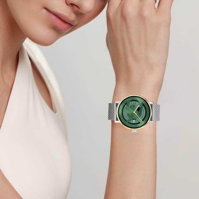 CALVIN KLEIN watch automatic mechanical movement steel strap 40mm green dial unisex waterproof 30m 25300005