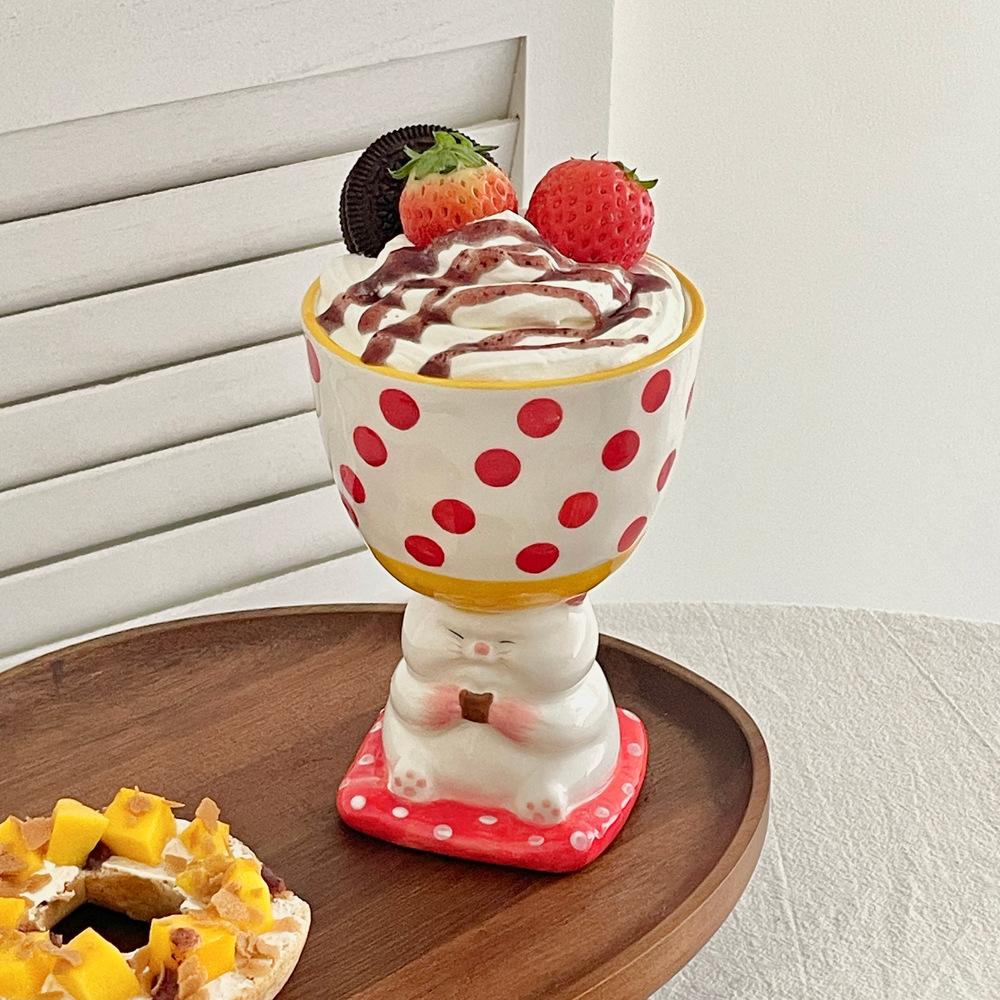 Tifan Cartoon Goblet Cute Dessert Ceramic Cup Hand-Painted Underglaze Color 61 Souvenir