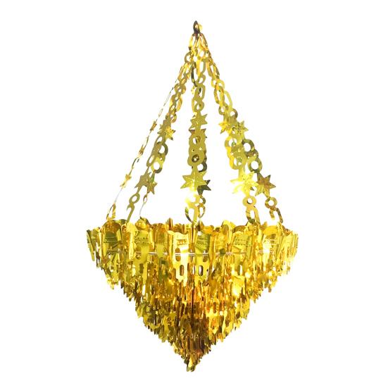Iridescent Chandelier Hanging Decoration Shiny Clear Foil Ceiling Ornament for Bridal