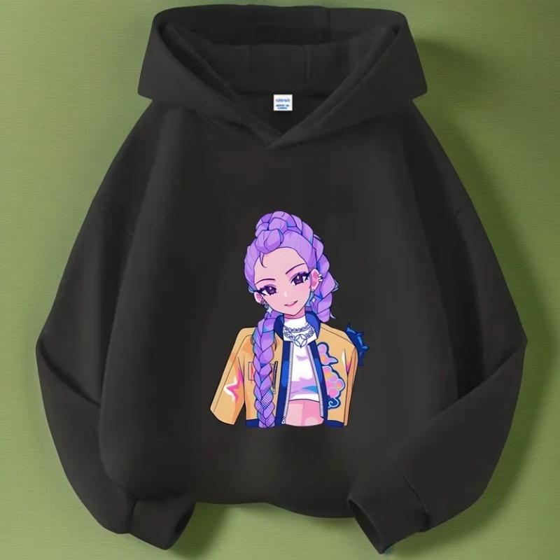 Hoodies Sweatshirts Girls Hoodies Girls Long Sleeves Children's Prints Comfortable Hoodies Fashionable Pullovers Children's Tops