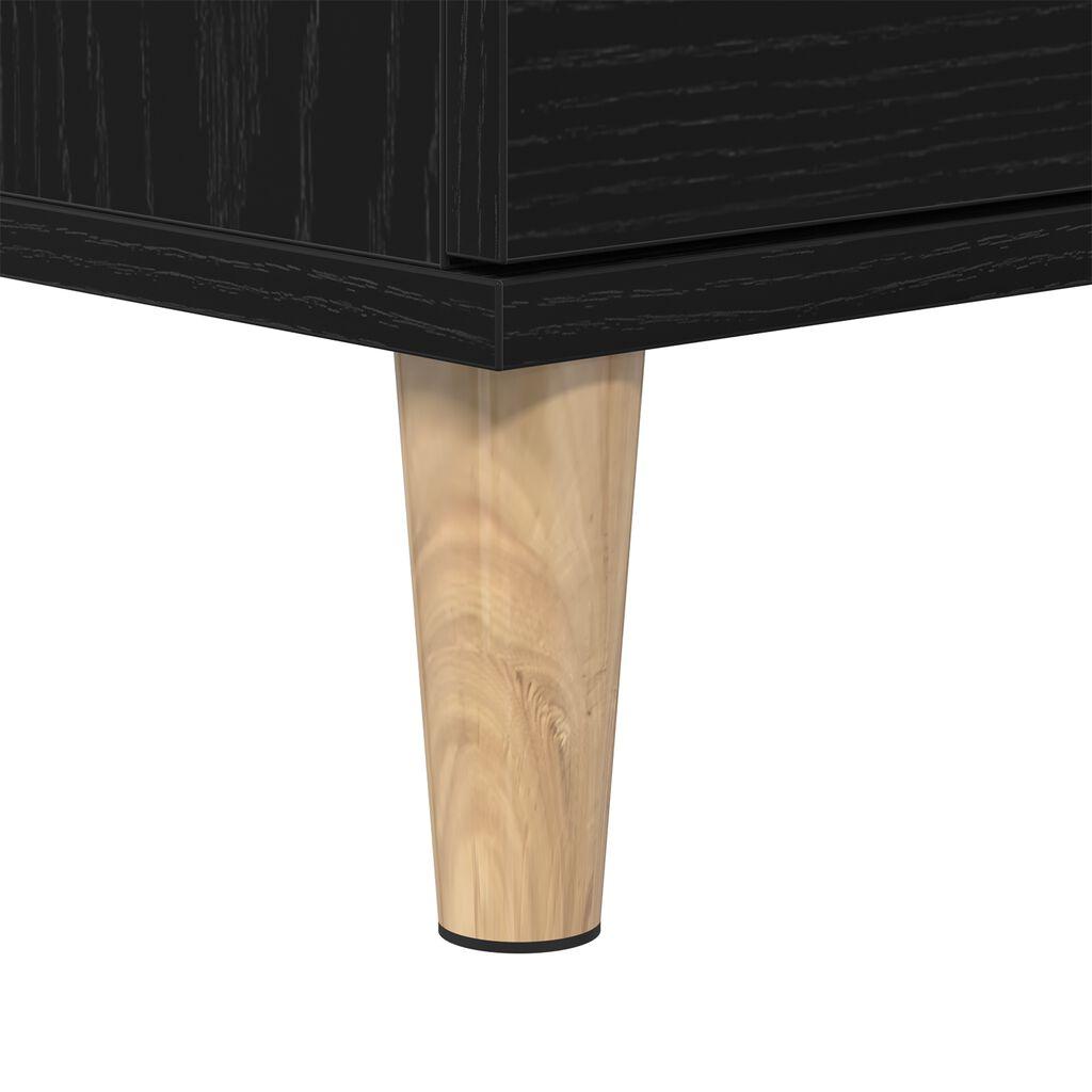 vidaXL Waschbeckenunterschrank Schwarz Eiche 65x33x60 cm Holzwerkstoff