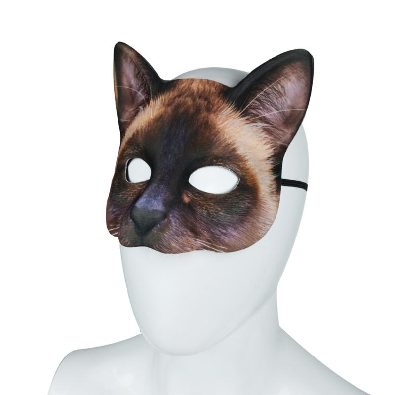 Máscara Facial Realista de Gato Animal Textura EVA Asegurando Comodidad Adecuada para Halloween Carnavales Fiestas de Disfraces