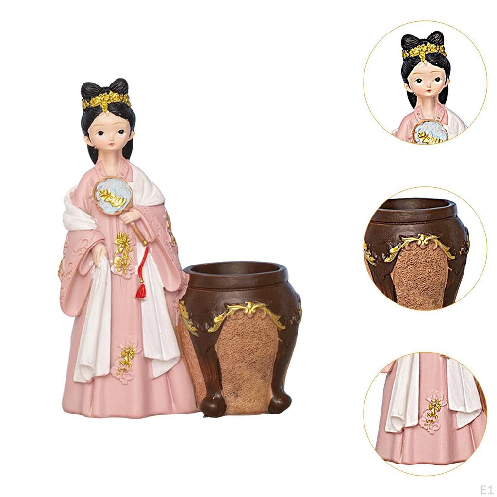 Pen Holder Ancient Beauty Cartoon Animal Desk Decor Makeup Brush Elegant for Countertop
