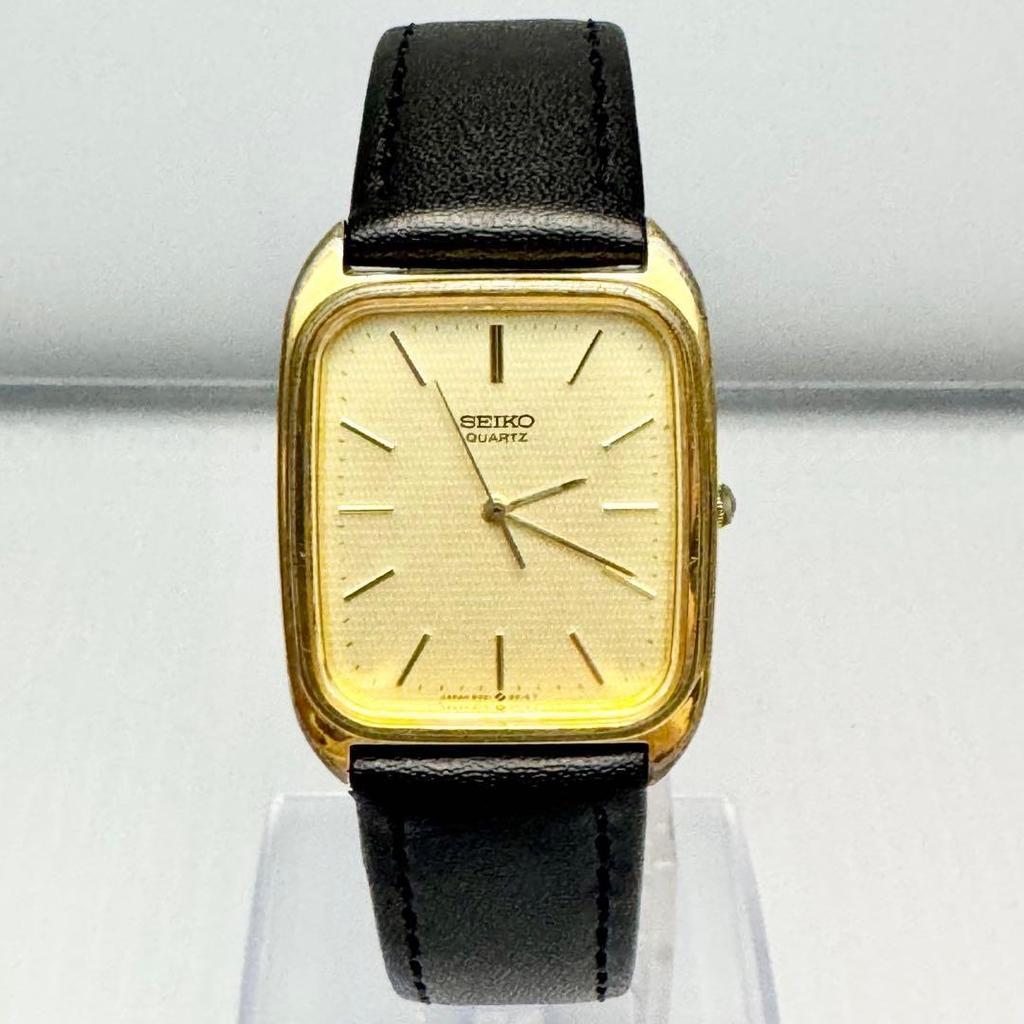 Used SEIKO Men's Quartz Square Gold Black 9021-5170
