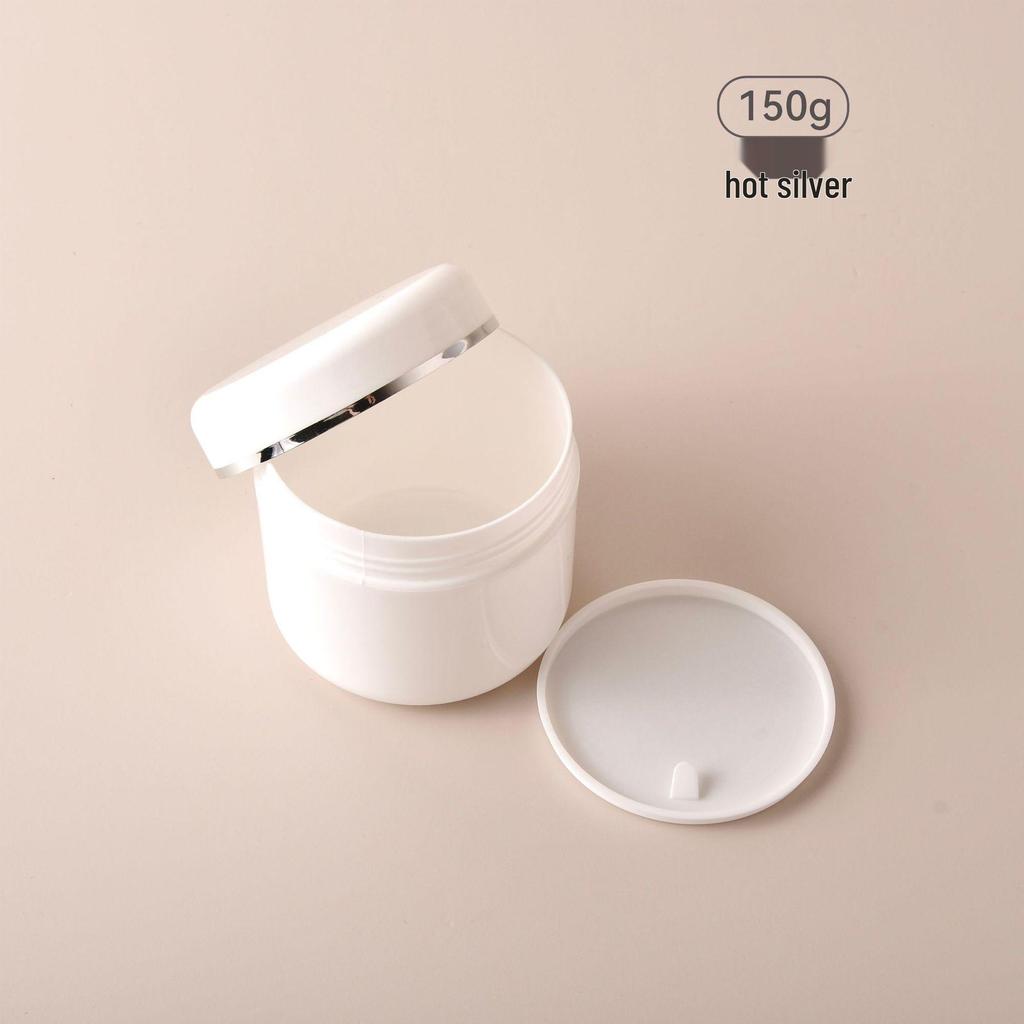 PP Cremetiegel mit Silberrand - Nachfüllbare Behälter (250g, 100g, 50g, 20g) Heißfolienprägung Creme-Box.