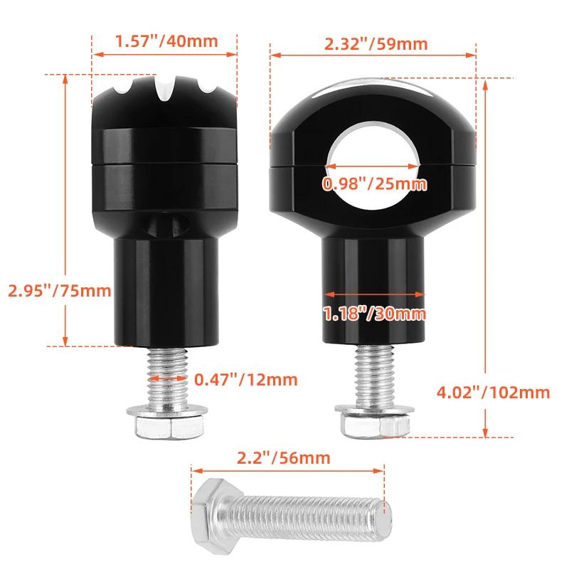 Motorcycle 25MM 1" Handlebar Clamp  Riser Adjustable Rise Bar Mount Universal Kit For Harley Dyna Softail Touring Sportster