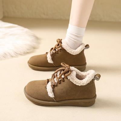 Retro Thickened Cotton Shoes Warm and Velvet Winter Thick-soled New Versatile Super Soft and Cold-proof Fluffy Shoes