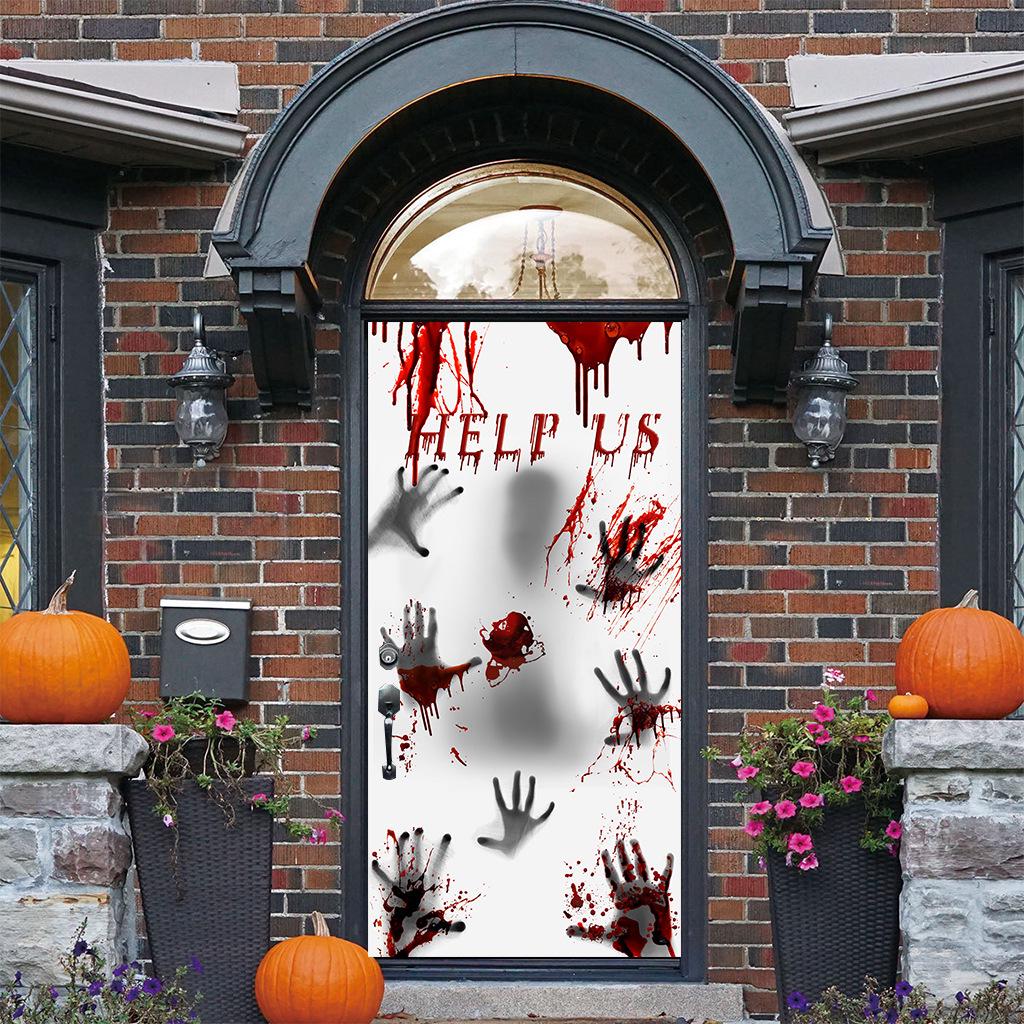 Halloween Zombie Handprint & Ghost Claw Wall Stickers for Halloween Decoration