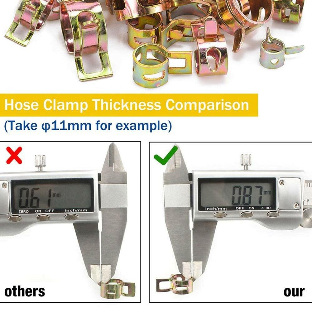 100PCS Spring Hose Clips / Clamps Fuel Air Gas Water Pipe Self Clamping