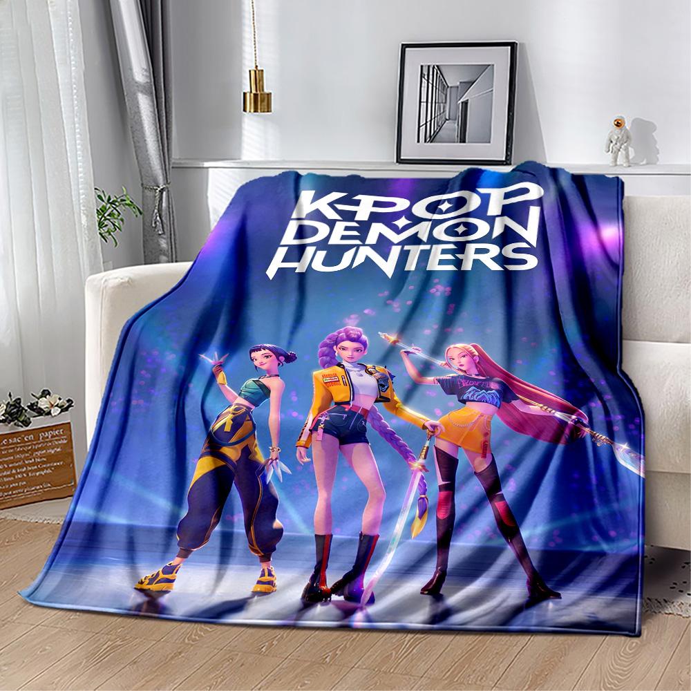 K-pop Demon Hunters Blanket Soft & Cozy Suitable for Sofa Office Chair Seaside for All Occasions Stylish Decor Best Holiday Gift for Friends Family
