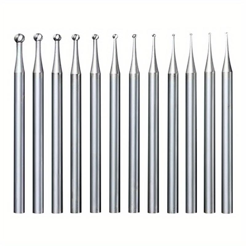 

Набор шарообразных боров 12 шт., хвостовик 2,35 мм/0,09 дюйма, ювелирные боры, шарообразные гравировальные биты 12Pcs серебряный