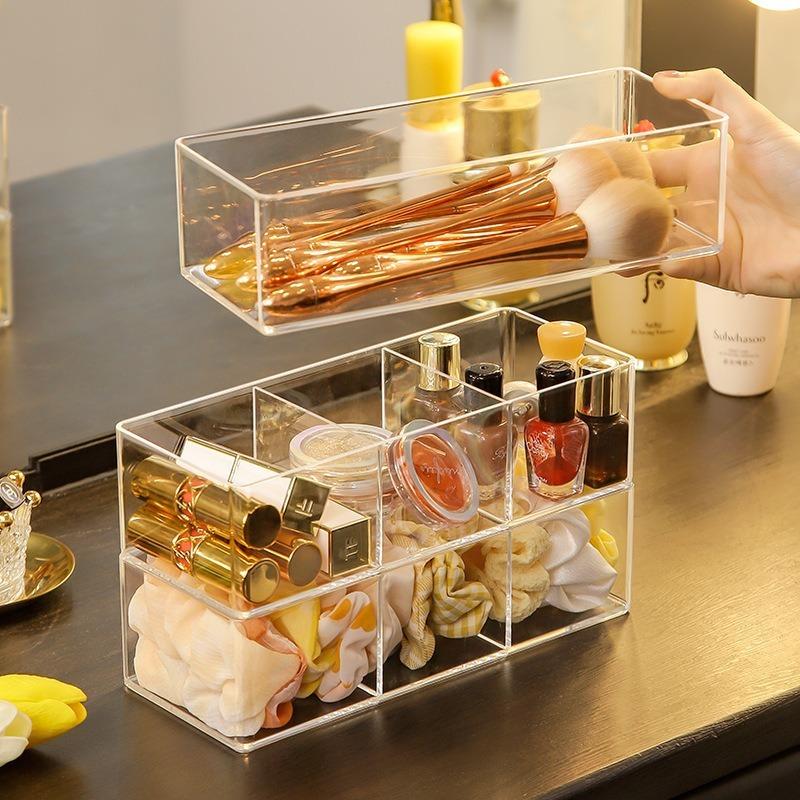 Clear Acrylic Drawer Cosmetic Creams Organizer Drawer Type Storage Lipstick Organizer Box Makeup Organizer Storage Box