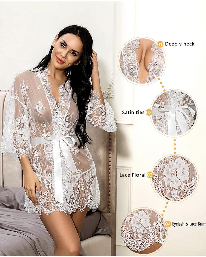 Plus Size European & American Style Lace Lingerie Nightgown – Sexy & Provocative
