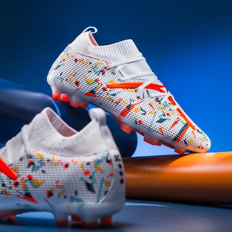 2025 Seamless Cut Competition Indoor and Outdoor Training 2025 New Knitted Fg Long and Short Nails Men's Football Shoes