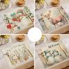 4Pcs Winter Christmas Placemats 45x30cm Elk Snowman Print Place Mats Linen Non Slip Heat Resistant Decoration Dining Table