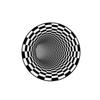 3D Illusion Vortex Carpet: Black & White Grid Round Floor Mat
