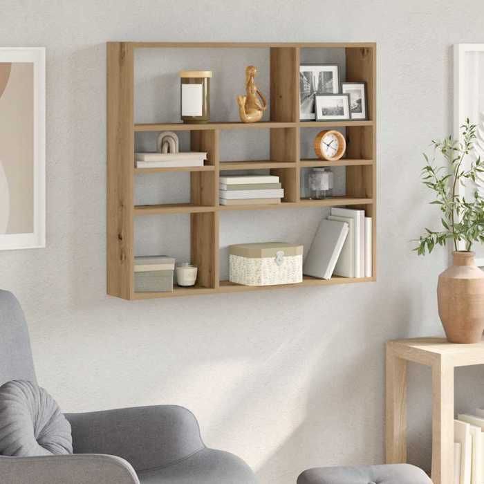 VidaXL Étagère murale chêne artisanal 90x16x78 cm bois d'ingénierie, étagère flottante murale, étagère de buanderie, étagère 856070