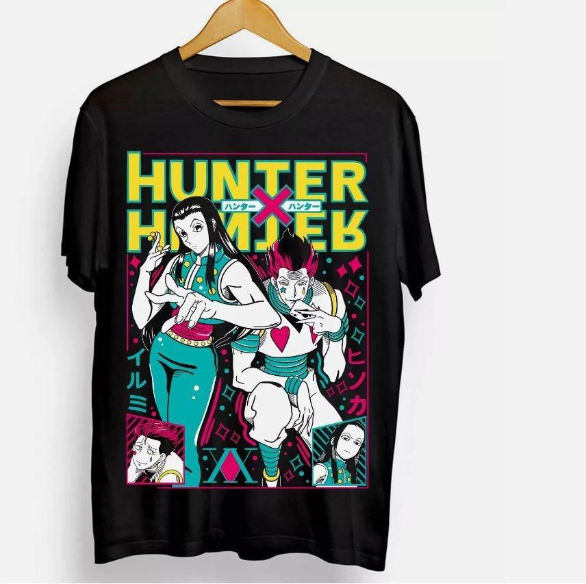 Anime Hisoka Tshirt Gon Killua Neferpitou Hunter Black T Shirt Size S 4XL