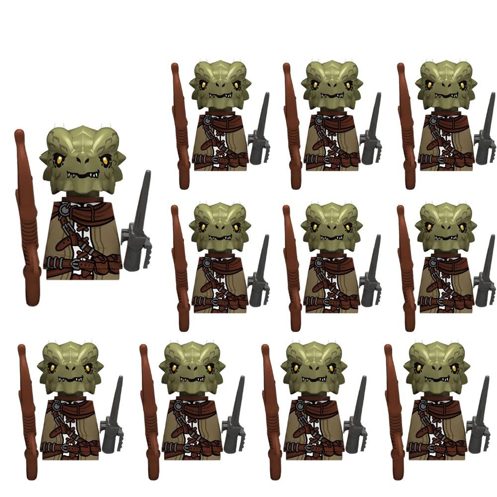 11pcs Medieval Dragon Knights Heavy Armor Bricks Assemble Action Figures Accessories Model
