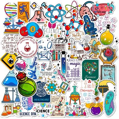 10/25/50 pièces Autocollants Graffiti de Laboratoire Chimique pour Scrapbooking DIY Papeterie Bouteille d'Eau Téléphone Ordinateur Portable Guitare Autocollant