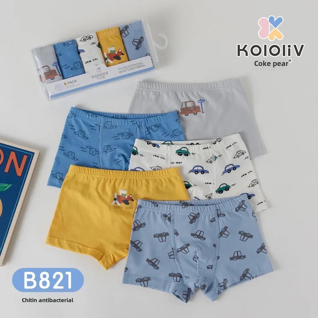 Coke Pear Jungen-Boxershorts aus Baumwolle – Mittelhohe Unterwäsche für Schüler und Kleinkinder