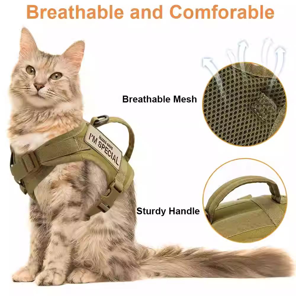 Tactical Pet Chest Harness with Traction Rope Set Universal Anti Slip for Cats and Dogs Paired with Personalized
