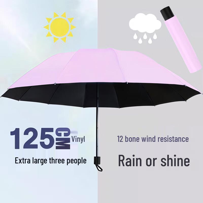Handun Large 12-Rib Folding UV Protection Storm Umbrella