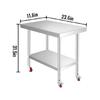 SucceBuy Stainless Steel Kitchen Worktable shelves Commercial Work Bench Table with Caster Wheels for Home Restaurant Storage