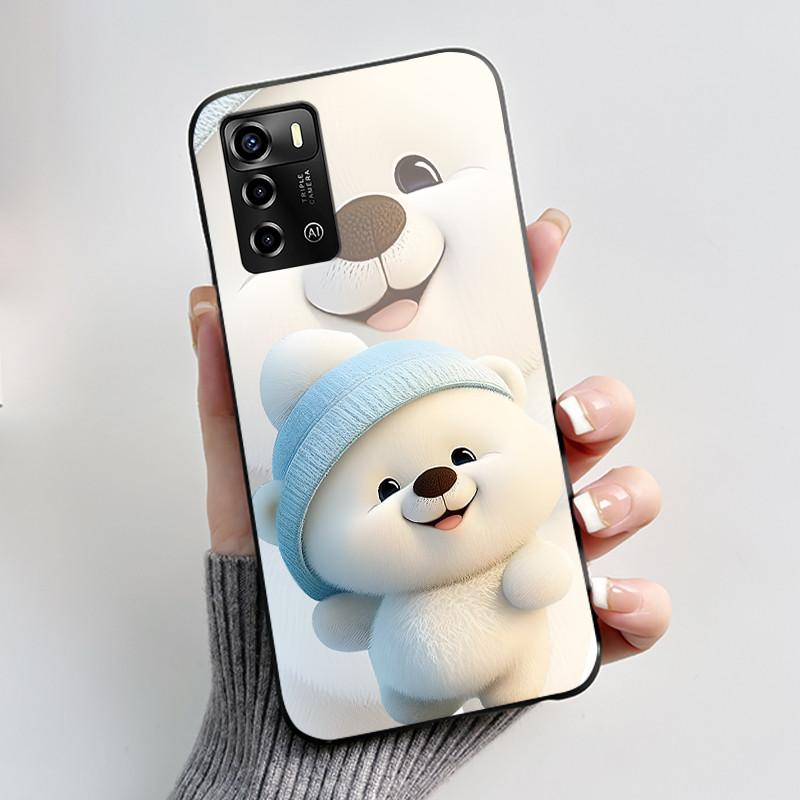 For ZTE Blade V40 Vita / V41 Smart Phone Case Luxury Cute Love Rabbit Funny Black Cover Shell Soft Silicone Protective Casing