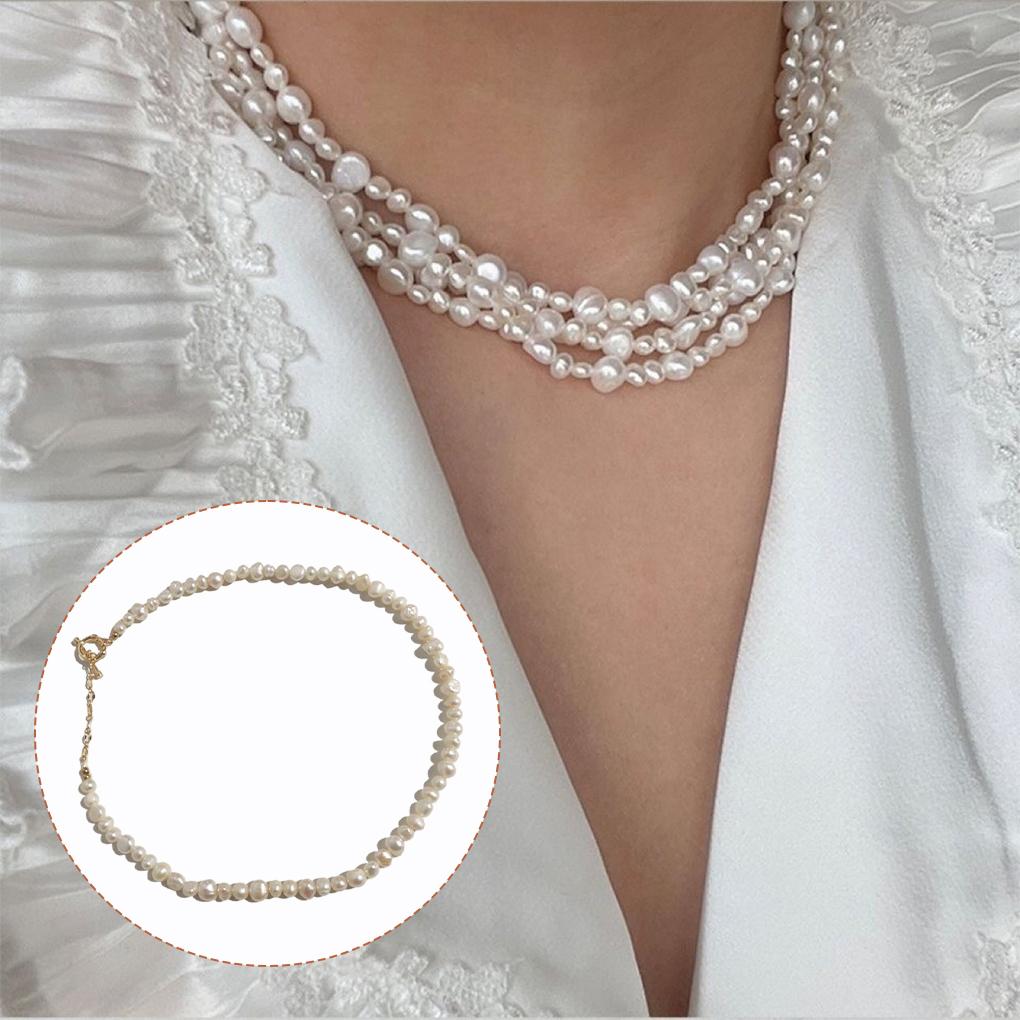 Pearl Choker Fashion Birthday Festival Engagement Short Beaded Necklace Date Trendy Sweet Jewelry for Female Ladies
