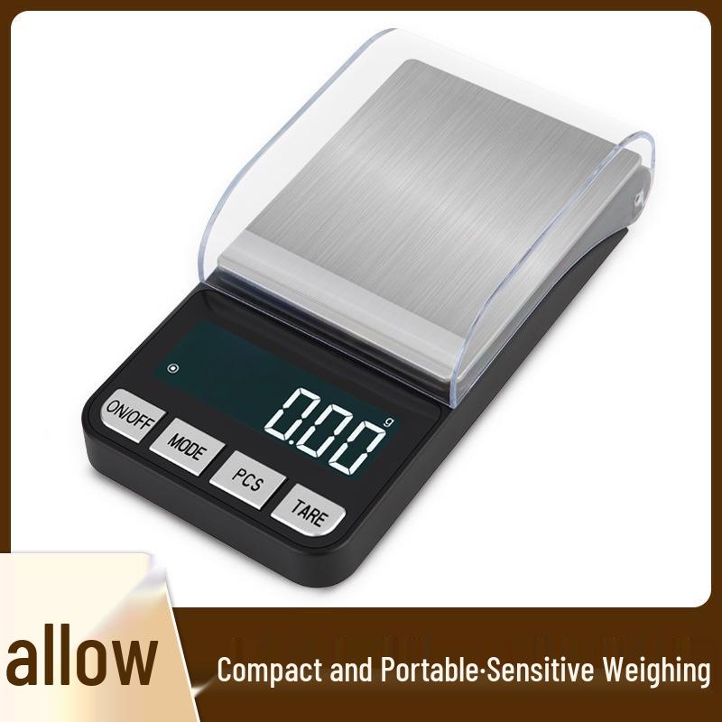 Compact Electronic Gram Scale with Cover, High Precision 0.01g Scale for Jewelry and Household Use