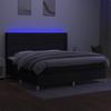 VidaXL Slat Bed Base with Mattress and LEDs, Upholstered Bed with Headboard, Double Bed, Adult Bedroom Bed, 3138983