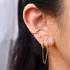 Tassel Chain Hoop Earrings Set for Women Stainless Steel Cubic Zirconia Geometric Round Huggie Earring Piercing Jewelry aretes