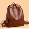 Koreanischer Neuer Stil Trendiger und Vielseitiger Rucksack aus Weichem Leder Studenten-Schultasche Lässige Reisetasche Damen-Tasche