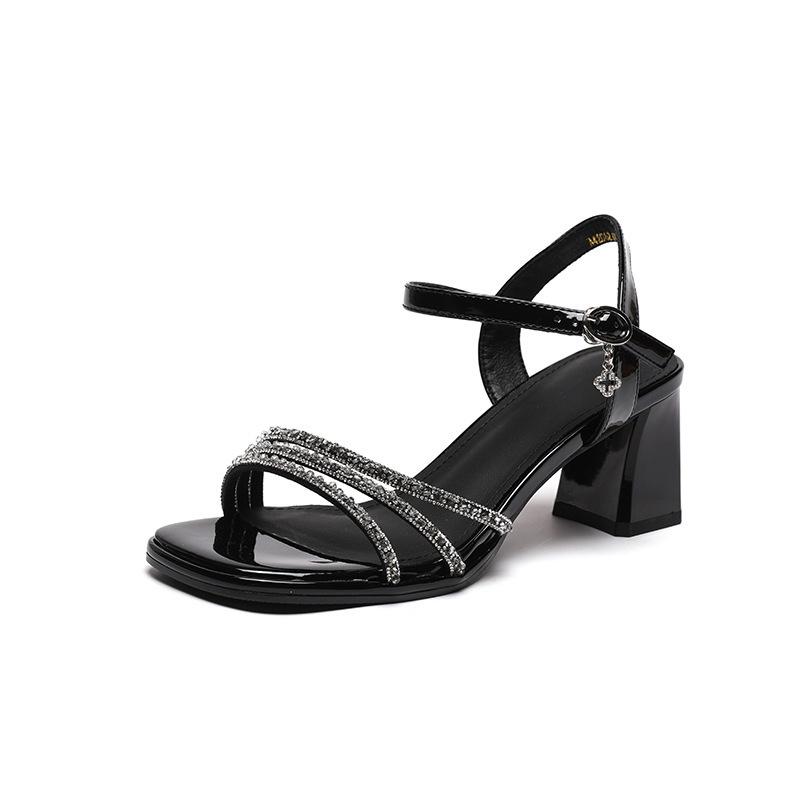 

Fashion wear-resistant cross one-word buckle breathable heightening versatile thick heel shoes fairy balance women s wind sandals 34