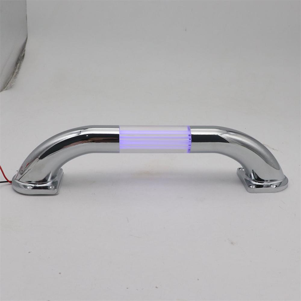 12V 0.2W Silver Blue Lighted Entry Handle For RVs, Campers, Trailers Assist Bar