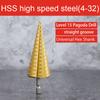 NEW 1/4" Hex Shank Drive Quick Change High Speed Steel Cone  Stepped Multi-Size Gold Drill