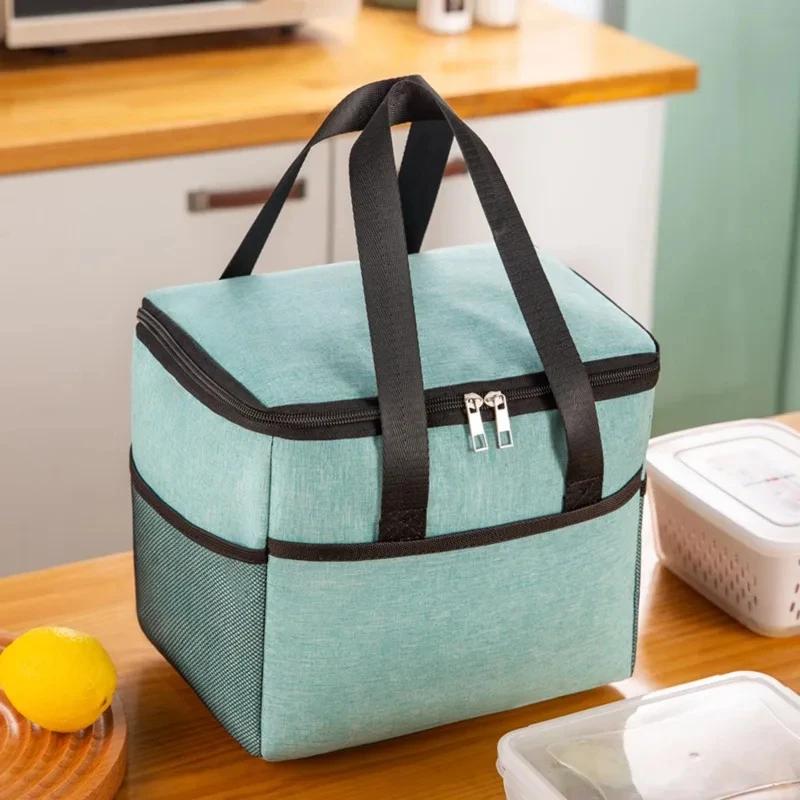 Fashion Large Capacity Leakproof Lunch Cooler Bags for Women Men Outdoor Travel Picnic Thermal Insulation Bag Box