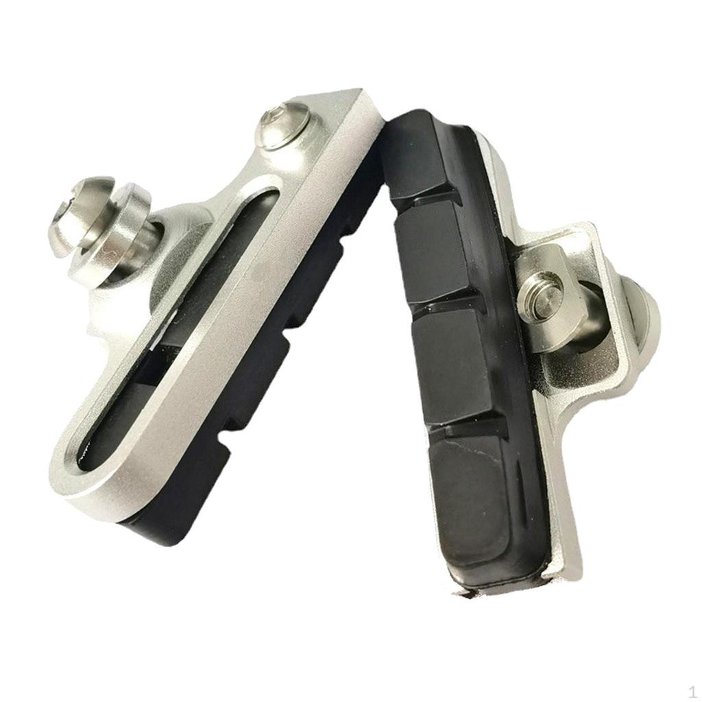 2 Pads Pair Brake Shoes Set Metal Road Bike Cycle