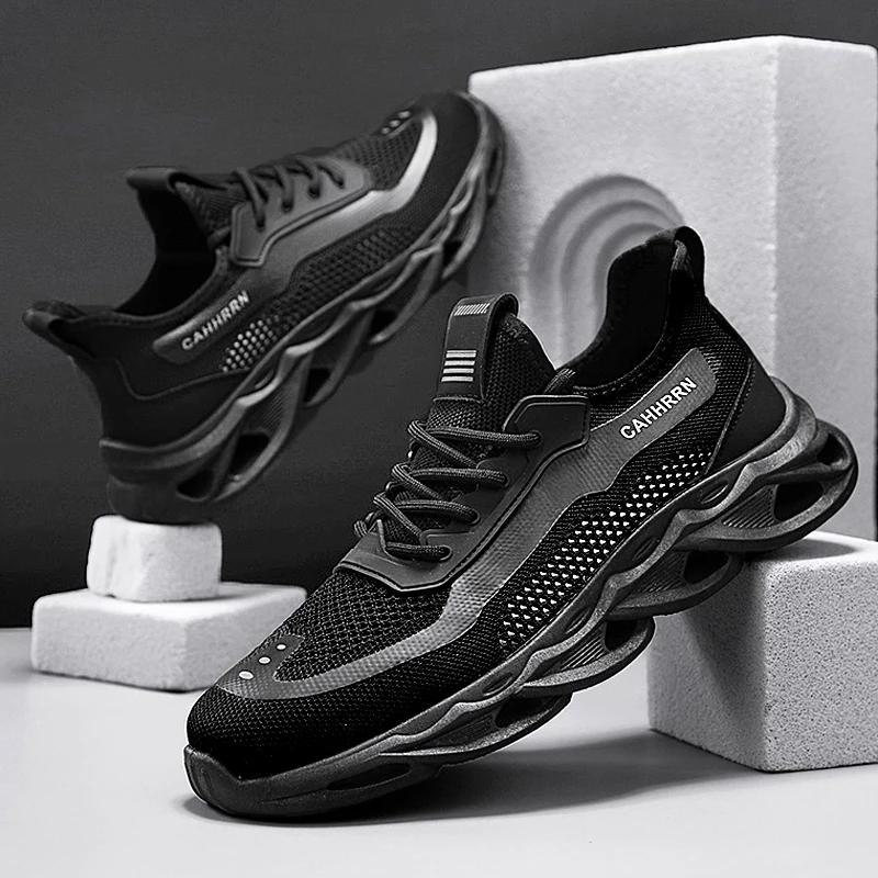 Fashion Men's Spring Summer New Lightweight Breathable Mesh Sports Shoes Casual Lazy Style PVC Outsole Non-Leather Leisure Running Shoes