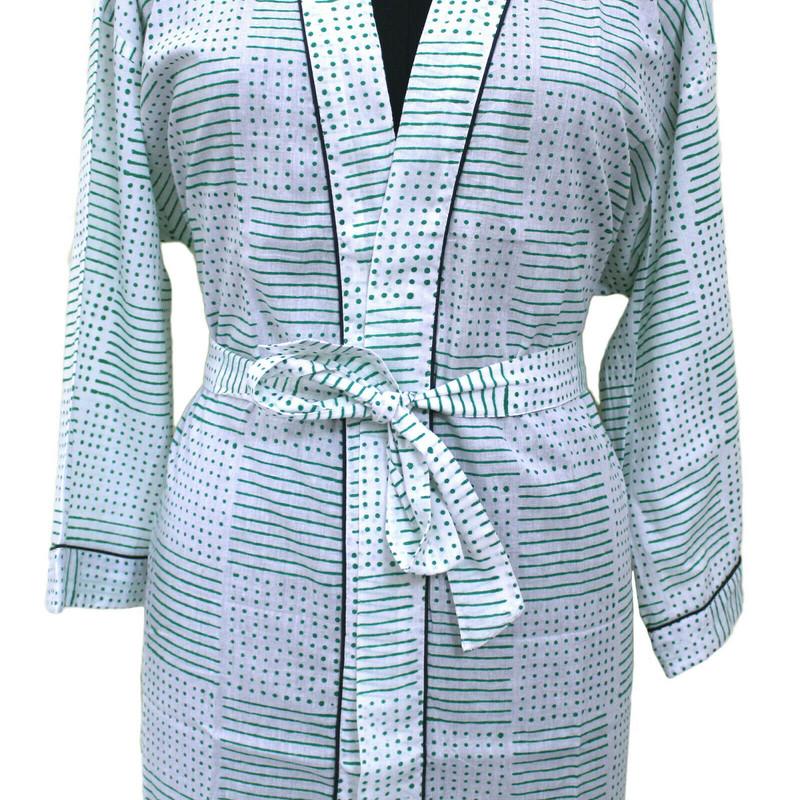 Ručně vyráběné dámské bavlněné kimono župany, noční košile, vyrobené z měkké lehké bavlněné tkaniny, noční oblečení volné velikosti #318