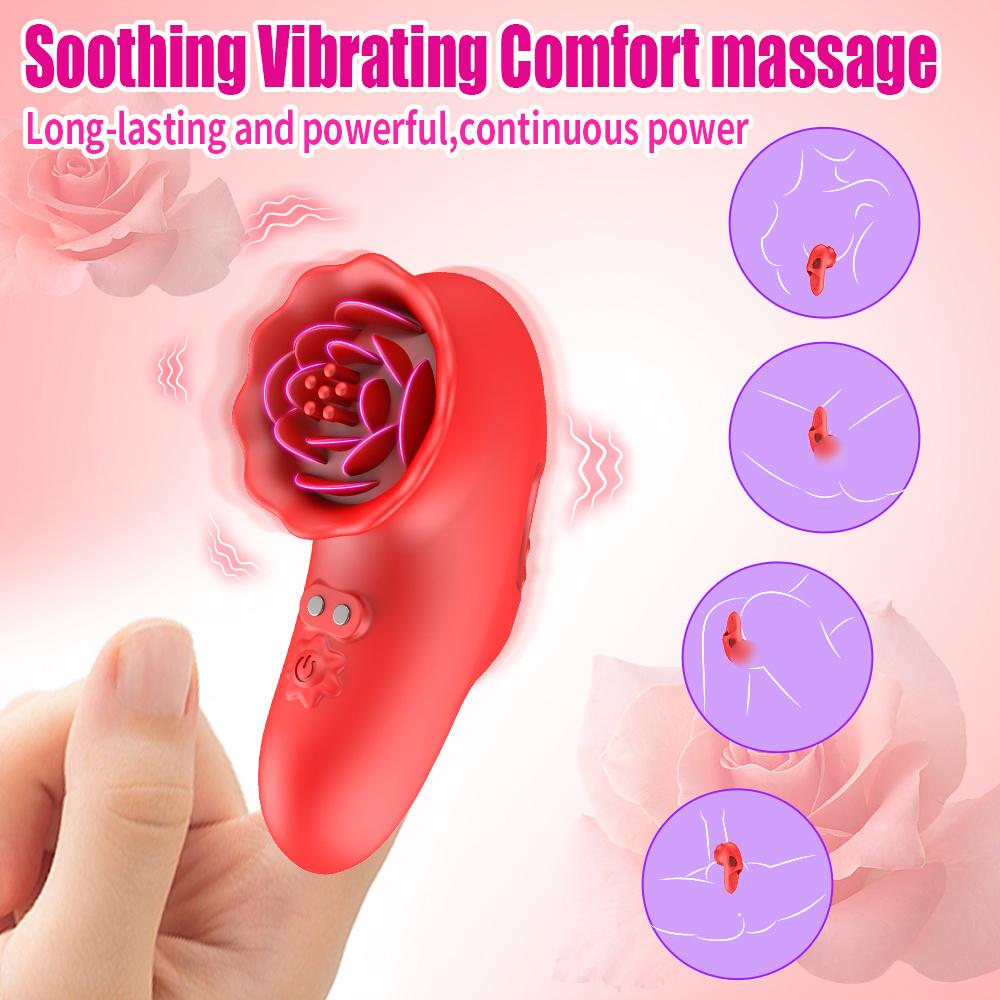 Rose Finger Vibrator for Women Nipple Massager Clitoris Stimulator Female Masturbator Sex Toys for Couples Adults Sex Pleasure