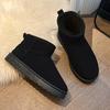 Snow boots women's winter new round head large size velvet cotton shoes student flat-soled short cotton boots
